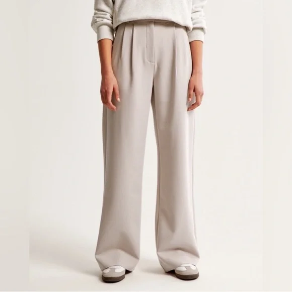 Abercrombie & Fitch Sloane High Rise Tailored Wide Leg Trouser Pants Size 28 / 6 - Picture 1 of 12